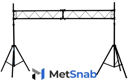 Eurolite Show Stand 1 Alu комплект из 2 штативов с фермой для световых приборов, диапазон регулировки высоты - от 1,7 м до 2,8 м. Горизонтальная перекладина (ферма 3 метра) в комплекте