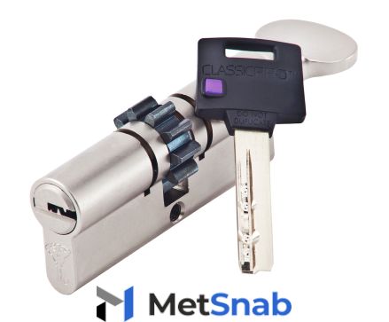 Цилиндр Mul-t-Lock Classic Pro ключ-вертушка (размер 31x65 мм) - Никель (5 ключей)