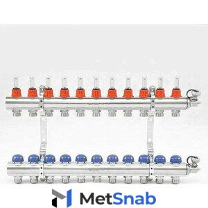 Коллекторная группа Uni-Fitt 1"х3/4" 11 выходов с расходомерами и термостатическими вентилями (440E4311)