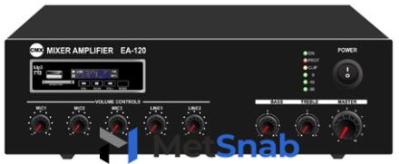 CMX Audio EA-120 Микшер усилитель 120ватт, встроенный Mp3 плеер USB и SD , FM тюнер, 3 Mic, 2 Aux, 7