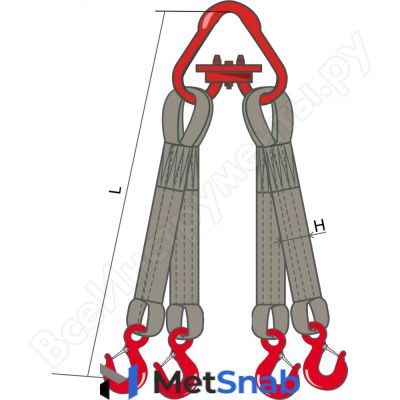 Четырехветвевой текстильный строп КантаПлюс 4СТ-10,0/3,0м
