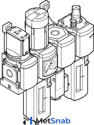 Блок подготовки воздуха, комбинация Festo MSB6N-1/2:C3J1F3M1-WP