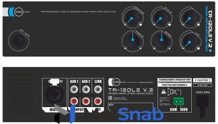 CVGaudio TR-120LS V.2 микшер - усилитель 120W-100V / 4-16ohm