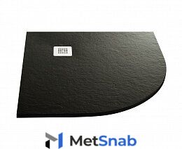 Душевой поддон Acquabella Base Slate радиусный 90x90 черный