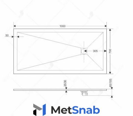 Поддон RGW Stone Tray ST-0107G 100*70 черный 16152710-02