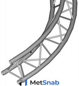 Dura Truss DT 33 Circle Part 5m 45 degr Сегмент круга треугольного сечения 3 x Ф=50мм, S=2мм, W=29см, радиус 5 метров, 45 градусов