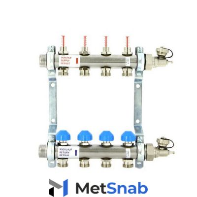 Коллектор для теплого пола с расходомерами UNI-FITT 1"-3/4" 10 выходов 455W