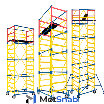 Вышка-тура строительная ВСП 250-1.0x2.0 передвижная 2 секции+базовый блок
