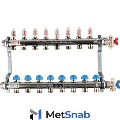 Коллектор Rehau HKV-D на 8 контуров с расходомерами - 12080811002