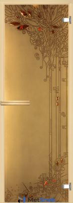 Дверь для бани АКМА АРТ с Фьюзингом весна 7х19 (8 мм, коробка липа)