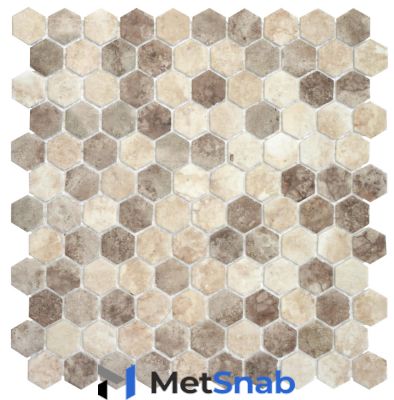 Мозаика облицовочная стеклянная Onix Mosaico Hex Eco Stones 2003266_HexEcruNocceMix ( м2)