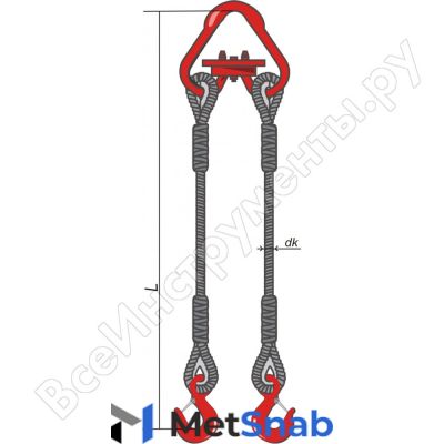 Двухветвевой канатный строп КантаПлюс 2СК-6.3/2