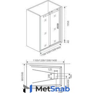 Душевая дверь Good Door Galaxy 140 прозрачная, хром (Galaxy WTW-140-C-CH)