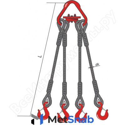 Четырехветвевой канатный строп КантаПлюс з4СК-6,3/2,0м
