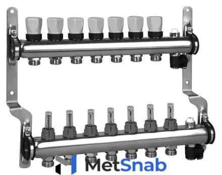 Коллектор распределительный Meibes 1 на 7 контуров, с расходомерами RW 1794147"