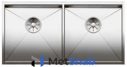 Врезная кухонная мойка Blanco Zerox 400/400-U InFino 86.5х44см нержавеющая сталь