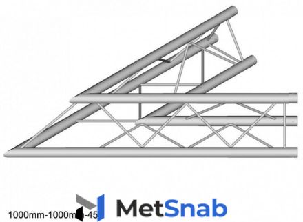 DuraTruss DT 23 C19-L45 Узел стыковочный двухлучевой - угол, 45°, алюминиевый, сечение 220х220