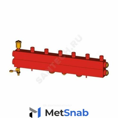 Коллектор для котельной сталь r586sep 1 1/4" вр на 3 контура 1" нр giacomini r586sey03