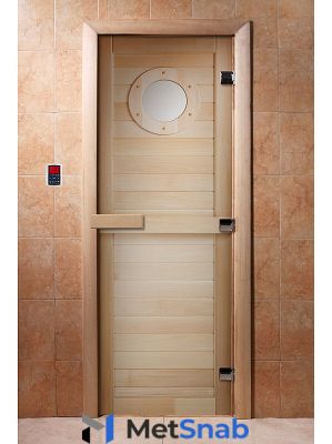Стеклянная дверь для бани с фотопечатью A023 1900х700 мм
