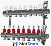 сантех VALTEC коллекторная группа со встроенными расходомерами, в сборе, 1х8 вых. Евроконус 3/4 VTc.586.EMNX.0608