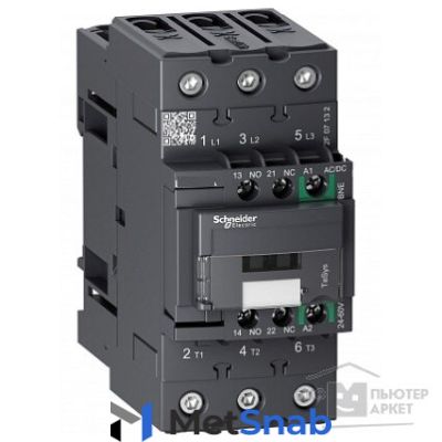 Schneider-electric LC1D50ABNE 3P контактор EVERLINK AC3 440В 50A, катушка УПР. 24-60В AC DC, пружинный зажим