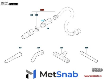 шланг Bosch Шланг для GAS 35 L SFC, VAC090A, VAC090S (2608000A09 , 2.608.000.A09)