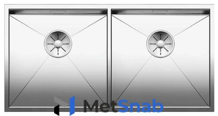 Интегрированная кухонная мойка Blanco Zerox 400/400-IF InFino 86.5х44см нержавеющая сталь