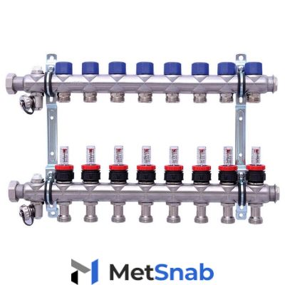 Коллекторная группа Hansa 1" 8 контуров с расходомерами