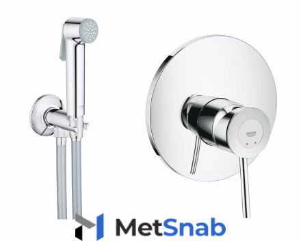 Смеситель с гигиеническим душем Grohe BauClassic встраиваемый, хром 124902