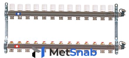 Коллектор распределительный Uni-Fitt 1 13 выходов, с регулировочными и термостатическими вентилями 451I4313"