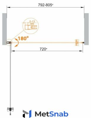 Душевая дверь в нишу Cezares ECO-O-B-1-95-P-Cr