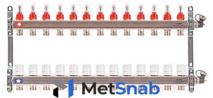 Коллектор распределительный Uni-Fitt 1 13 выходов, с расходомерами и термостатическими вентилями 450I4313"
