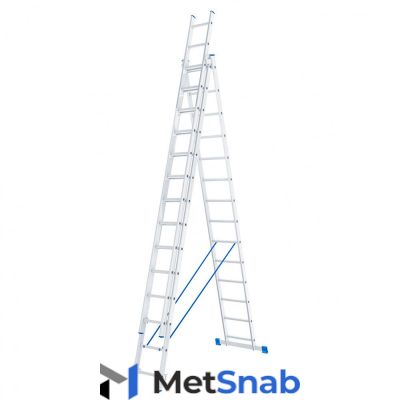 Лестница 3 х 14 ступеней алюминиевая трехсекционная СИБРТЕХ 97824 (1шт)