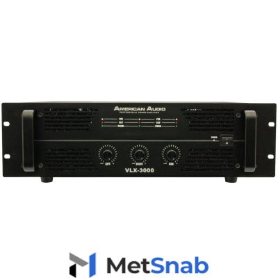 American Audio VLX-3000 усилитель мощности: - Выходная мощность: Верхн.: 2 x 220 В + нижн.: 540 Вт (8 Ом) - Выходная мощность: Верхн.: 2 x 350 Вт + нижн.: 850 Вт (4 Ом) - Выходная мощность: нижн. при 2 Ом: 1200 Вт