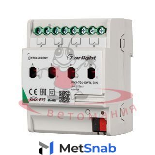 INTELLIGENT ARLIGHT Релейный модуль KNX-704-SW16-DIN (BUS, 4x16A)