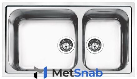 Врезная кухонная мойка smeg LG862-2 86х50см нержавеющая сталь