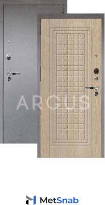 Входная дверь Argus/Аргус люкс про альма капучино/серебро антик 2050x870 правая