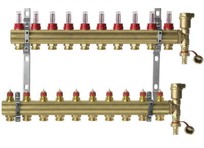 DANFOSS Коллекторная группа с расходомерами на 10 контуров FHF-10F set 088U0730