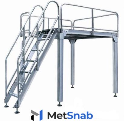 Платформа (углерод.сталь,алюминий) рабочая с лестницей MAG-1-420