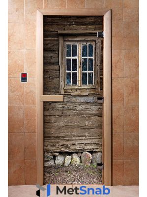 Стеклянная дверь для бани с фотопечатью A042 1900х700 мм