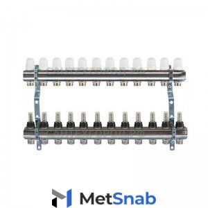 Коллекторная группа на 12 отводов с расходомерами в сборе без кранов и воздухоотводчиков ТИМ КD012