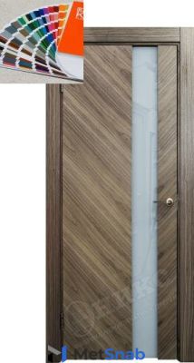 Дверь межкомнатная Оникс Сити (шпон диагональ) co cтеклом Цвет "Эмаль RAL без текстуры"