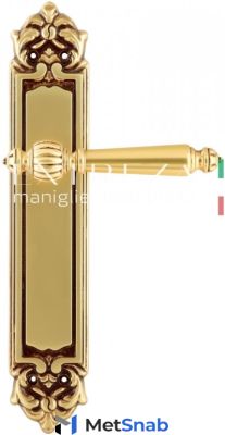 Ручка дверная Ручка дверная на планке пустышка Extreza DANIEL (Даниел) 308 PL02 PASS французское золото + коричневый F59