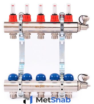 Коллектор распределительный Uni-Fitt 1 5 выходов, с расходомерами и термостатическими вентилями 440E4305"
