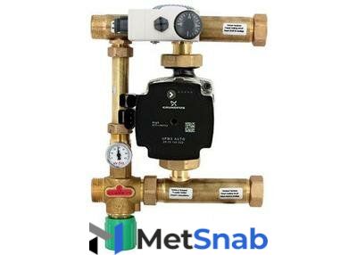 Водяные теплые полы Uni-Fitt Насосно-смесительная группа MULTIMIX 1" с насосом Grundfos UPM3 AUTO 25-70 130