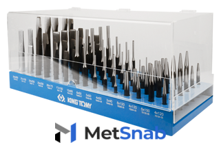 Стенд с зубилами, кернерами, выколотками и бородками, 90 предметов KING TONY 1090PR1