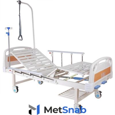 Медицинская механическая кровать Med-Mos Е-8 (ММ-2014Н-00) с полкой и столиком
