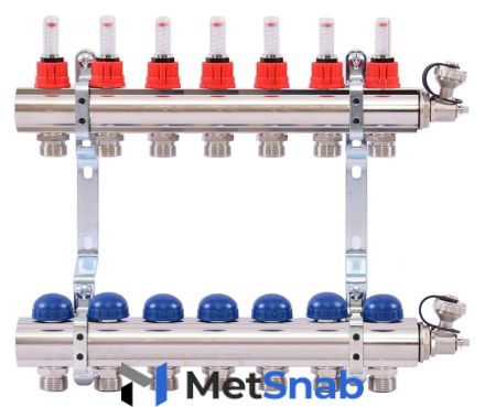Коллектор распределительный Uni-Fitt 1 7 выходов, с расходомерами и термостатическими вентилями 440E4307"