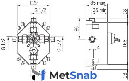 Скрытая монтажная часть Oras 1286