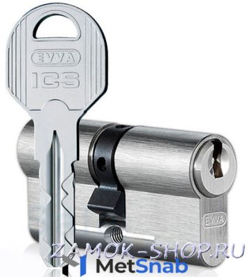 Цилиндр EVVA ICS ключ/ключ, никель, 41х51